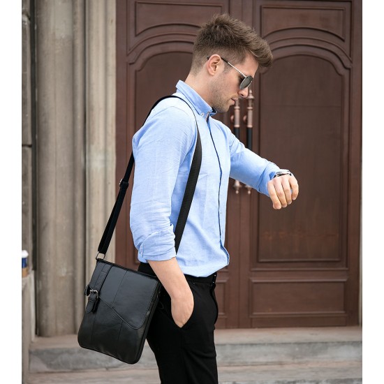WESTAL Men's Shoulder Bag Genuine Leather Men's Designer Bag for
