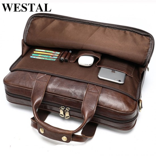 Mens Genuine Leather Laptop Bag  Leather Briefcase Bags Men - Genuine  Leather Men - Aliexpress