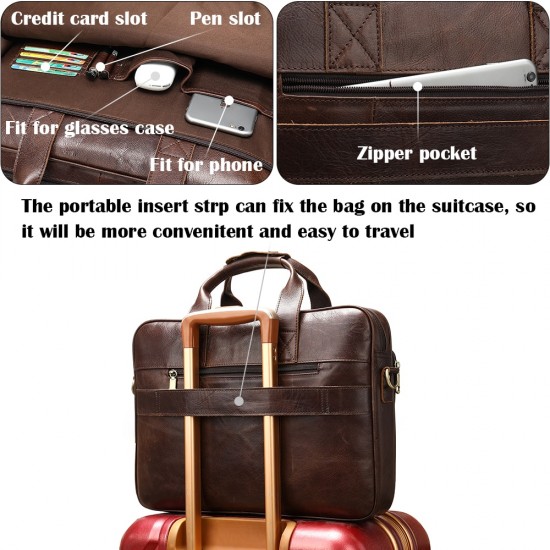 WESTAL's Genuine Natural Leather Briefcase Bags / Laptop Bags for Men