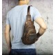 Crazy Horse Leather Chest Sling Bag