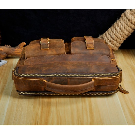 Genuine Leather Antique Style Briefcase