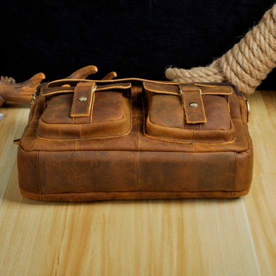 Genuine Leather Antique Style Briefcase