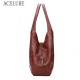 High Capcaity Soft PU Leather Vintage Tote